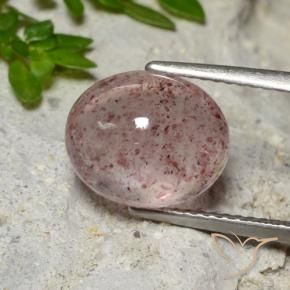 Quartz fraise Rose bubblegum profond naturelle ovale, 4.35 ct, Translucide