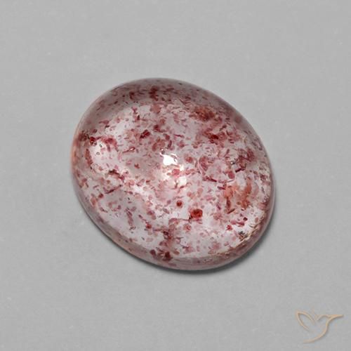 Quartz Fraise Bois de rose léger naturelle ovale, 4.23 ct, Transparent