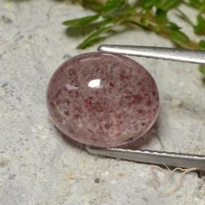 Quartz Fraise Bois de rose profond naturelle ovale, 4.52 ct, Translucide