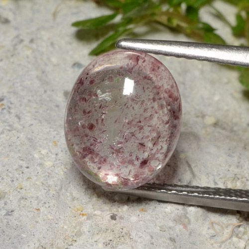 Quartz Fraise Rose moyen naturelle ovale, 4.09 ct, Translucide