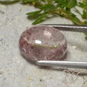 Quartz Fraise Rose moyen naturelle ovale, 4.09 ct, Translucide