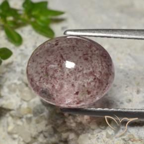 Quartz Fraise Rose moyen naturelle ovale, 4.64 ct, Translucide