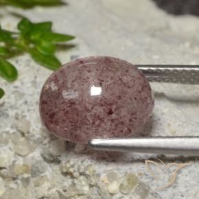 Quartz Fraise Rose moyen naturelle ovale, 4.64 ct, Translucide