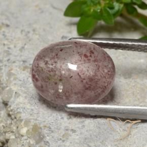 Quartz Fraise Rose moyen naturelle ovale, 4.67 ct, Translucide