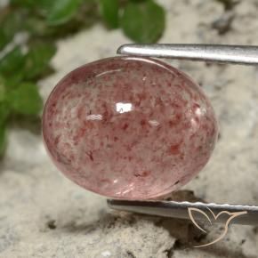 Quartz fraise Rose moyen naturelle Coupe ovale, 4.68 ct, Translucide