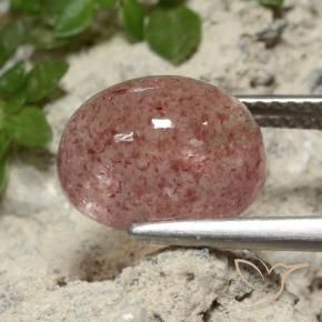 Quartz fraise Rose moyen naturelle Coupe ovale, 4.68 ct, Translucide