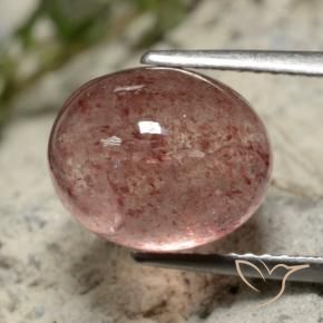 Quartz fraise Rose naturelle ovale, 5.34 ct, Translucide