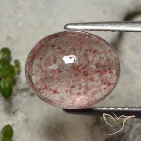 Quartz Fraise Rose moyen naturelle ovale, 4.25 ct, Translucide