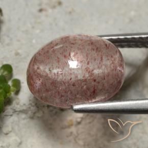Quartz Fraise Rose moyen naturelle ovale, 4.57 ct, Translucide