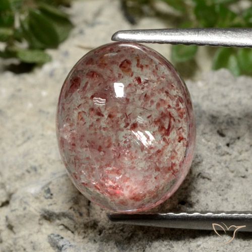 4.31ct Naturel Rose rose profond Quartz fraise, ovale, Translucide