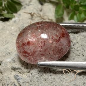 Quartz fraise Rose rose profond naturelle ovale, 4.31 ct, Translucide