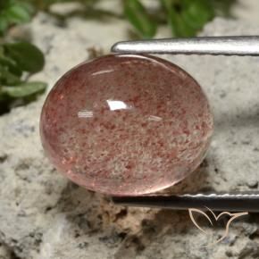 Quartz Fraise Rose moyen naturelle ovale, 5.04 ct, Translucide