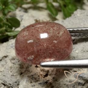 Quartz Fraise Rose moyen naturelle ovale, 5.04 ct, Translucide