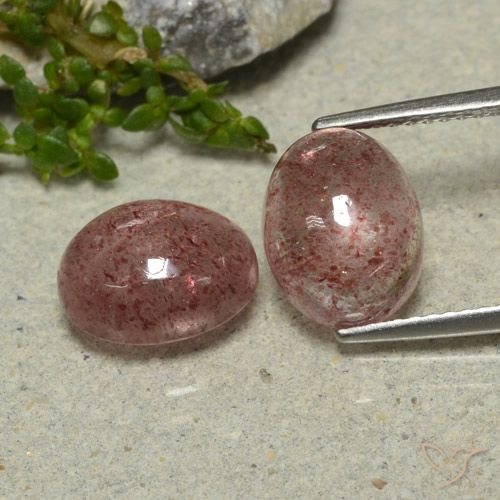6.52ctw Naturel Rose moyen Quartz Fraise, ovale, Translucide