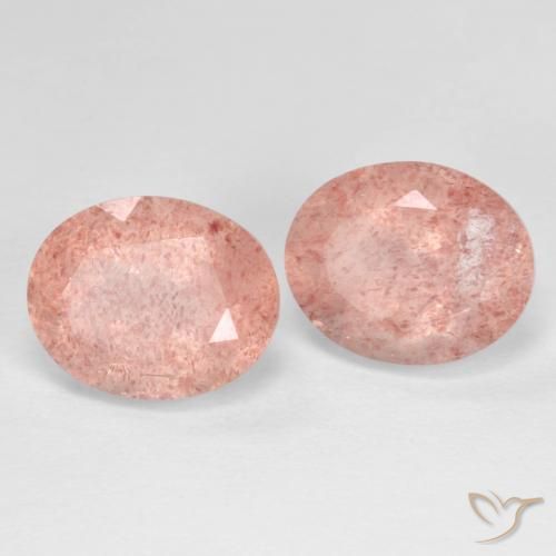Shop natural 7.62ct Flamant rose Quartz fraise gems, ovale, from Russie at GemSelect. In stock, global shipping!