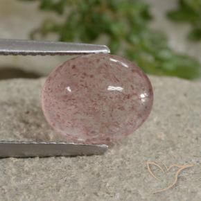 Quartz fraise Rose moyen naturelle ovale, 3.43 ct, Translucide