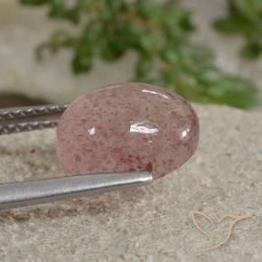 Quartz fraise Rose moyen naturelle ovale, 3.43 ct, Translucide
