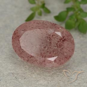 Quartz fraise Rose moyen naturelle ovale, 6.80 ct, Translucide