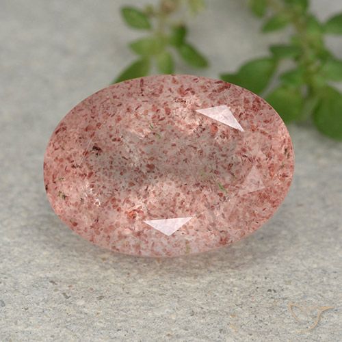 5.83ct Naturel Rose Quartz Fraise, ovale, Translucide