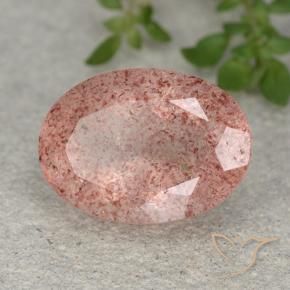Quartz fraise Rose naturelle ovale, 5.83 ct, Translucide