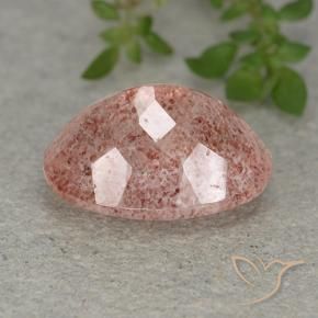 Quartz fraise Rose naturelle ovale, 5.83 ct, Translucide