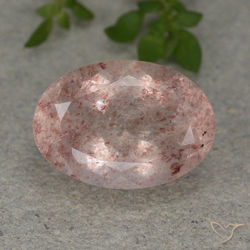 5.91ct Naturel Rose rose profond Quartz fraise, ovale, Translucide
