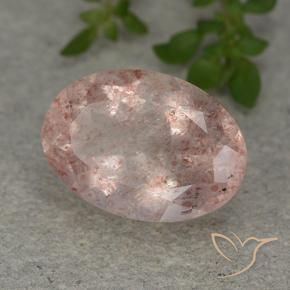 Quartz fraise Rose rose profond naturelle ovale, 5.91 ct, Translucide