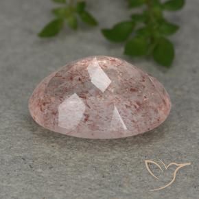 Quartz fraise Rose rose profond naturelle ovale, 5.91 ct, Translucide
