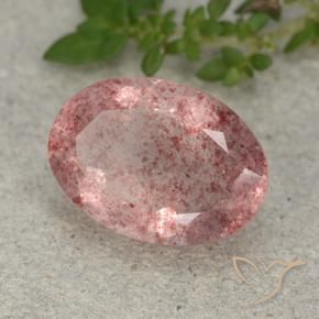 Quartz fraise Rose terreux naturelle ovale, 5.20 ct, Translucide