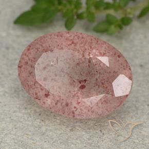 Quartz fraise Rose terreux naturelle ovale, 4.88 ct, Translucide