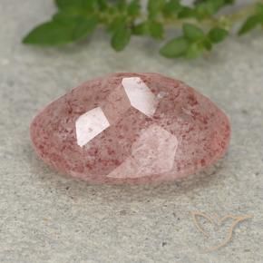 Quartz fraise Rose terreux naturelle ovale, 4.88 ct, Translucide