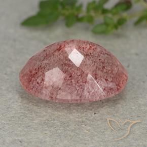 Quartz fraise Rose léger naturelle ovale, 5.85 ct, Translucide