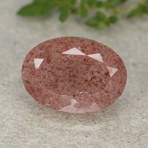 5.80ct Naturel Rose moyen Quartz Fraise, ovale, Translucide