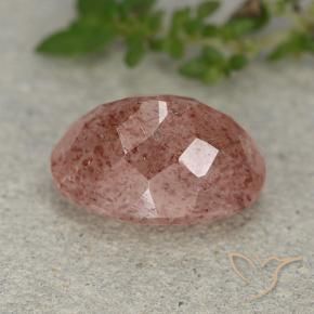 Quartz fraise Rose moyen naturelle ovale, 5.80 ct, Translucide
