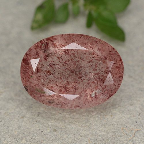 5.89ct Naturel Rose moyen Quartz fraise, ovale, Translucide