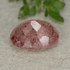 Quartz fraise Rose moyen naturelle ovale, 5.89 ct, Translucide