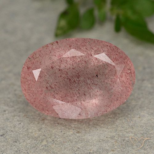 5.99ct Naturel Rose moyen-léger Quartz Fraise, ovale, Translucide