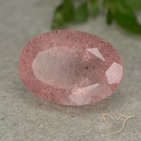 Quartz fraise Rose moyen-léger naturelle ovale, 5.99 ct, Translucide