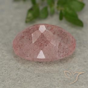 Quartz fraise Rose moyen-léger naturelle ovale, 5.99 ct, Translucide