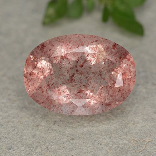 5.49ct Naturel Rose moyen-léger Quartz fraise, ovale, Translucide
