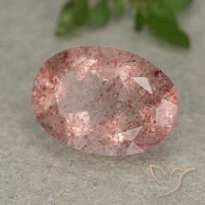 Quartz fraise Rose moyen-léger naturelle ovale, 5.49 ct, Translucide
