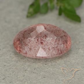 Quartz fraise Rose moyen-léger naturelle ovale, 5.49 ct, Translucide