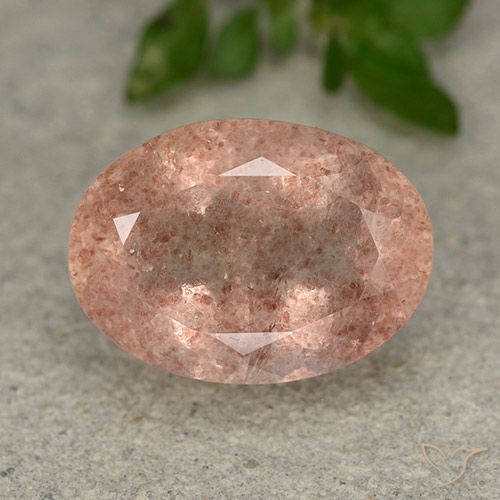6.41ct Naturel Pêche rose Quartz fraise, ovale, Translucide