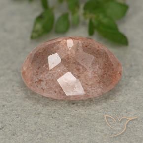 Quartz fraise Pêche rose naturelle ovale, 6.41 ct, Translucide