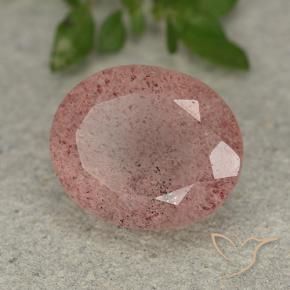 Quartz fraise Rose terreux naturelle ovale, 5.64 ct, Translucide