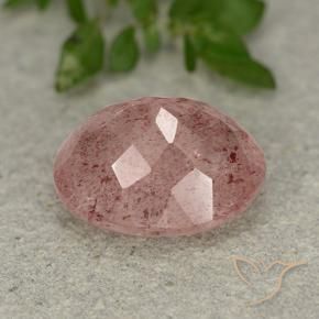 Quartz fraise Rose terreux naturelle ovale, 5.64 ct, Translucide
