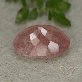 Quartz fraise Rose naturelle ovale, 5.57 ct, Translucide