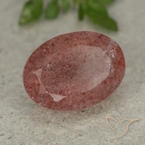 Quartz fraise Rose moyen naturelle ovale, 6.45 ct, Translucide