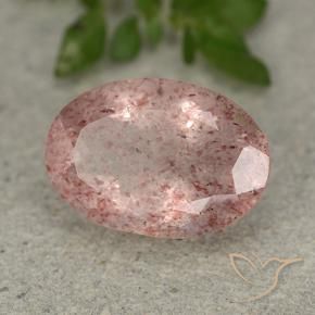Quartz fraise Rose clair naturelle ovale, 4.94 ct, Translucide