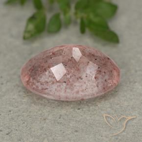 Quartz fraise Rose clair naturelle ovale, 4.94 ct, Translucide